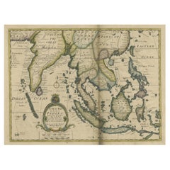 Antike antike Karte Südostasias von Persien nach der Insel Timor, 1712