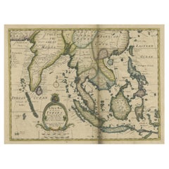 Antique Map of Southeast Asia from Persia to the Timor Island, 1712