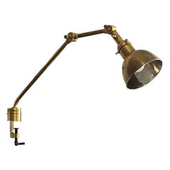 Swedish Midcentury Marine Brass Clamp Lamp and Floor Lamp Sculpture