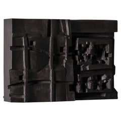 Brutalist Bronze Wall Relief, 1960s