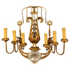 Vintage Large Glass Sconce in the Style of Maison Baguès