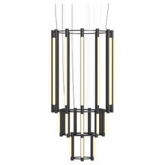 'Pipeline Chandelier 11 - Pendant' by Caine Heintzman for Andlight, Black