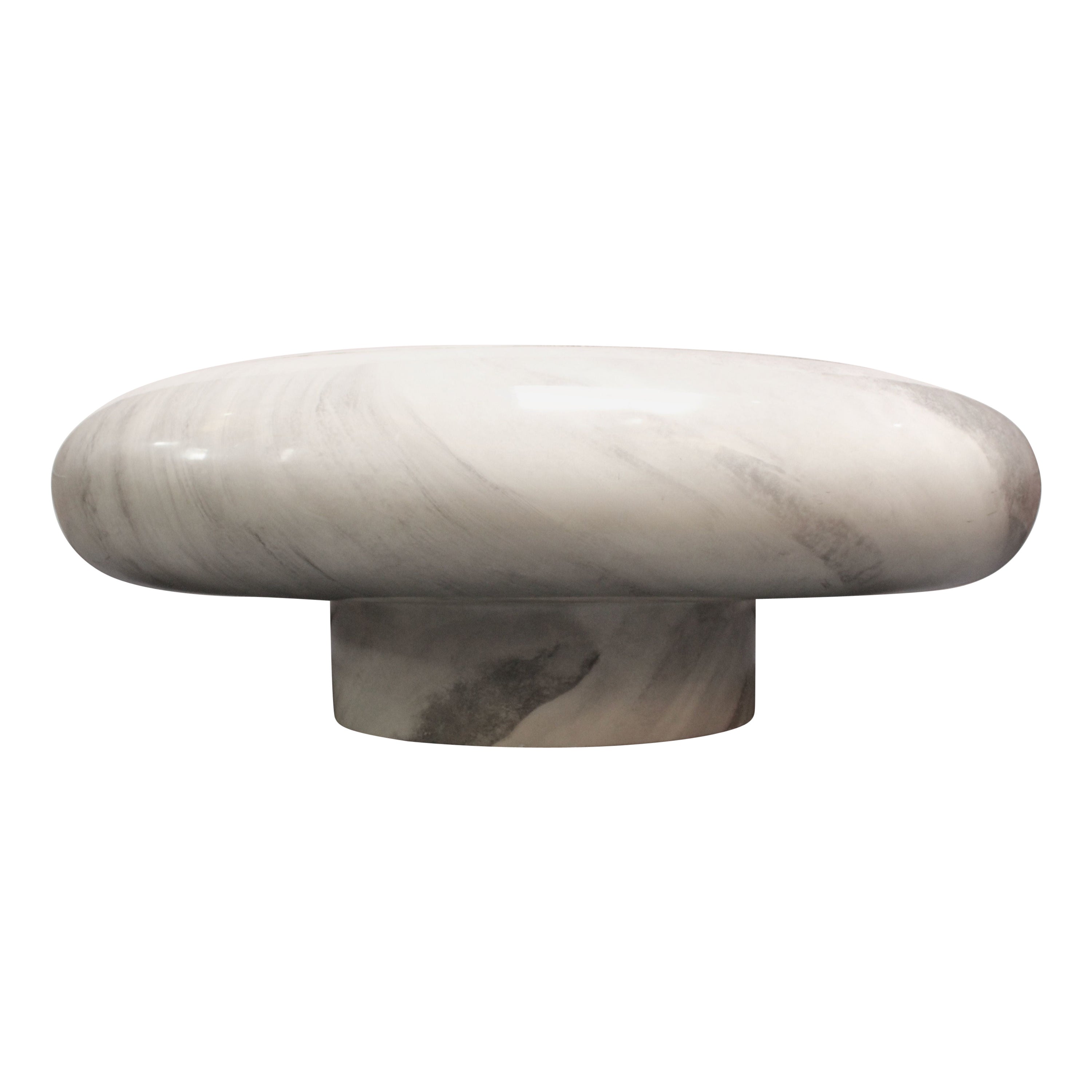 Table basse vintage « Mushroom » en résine imitation marbre