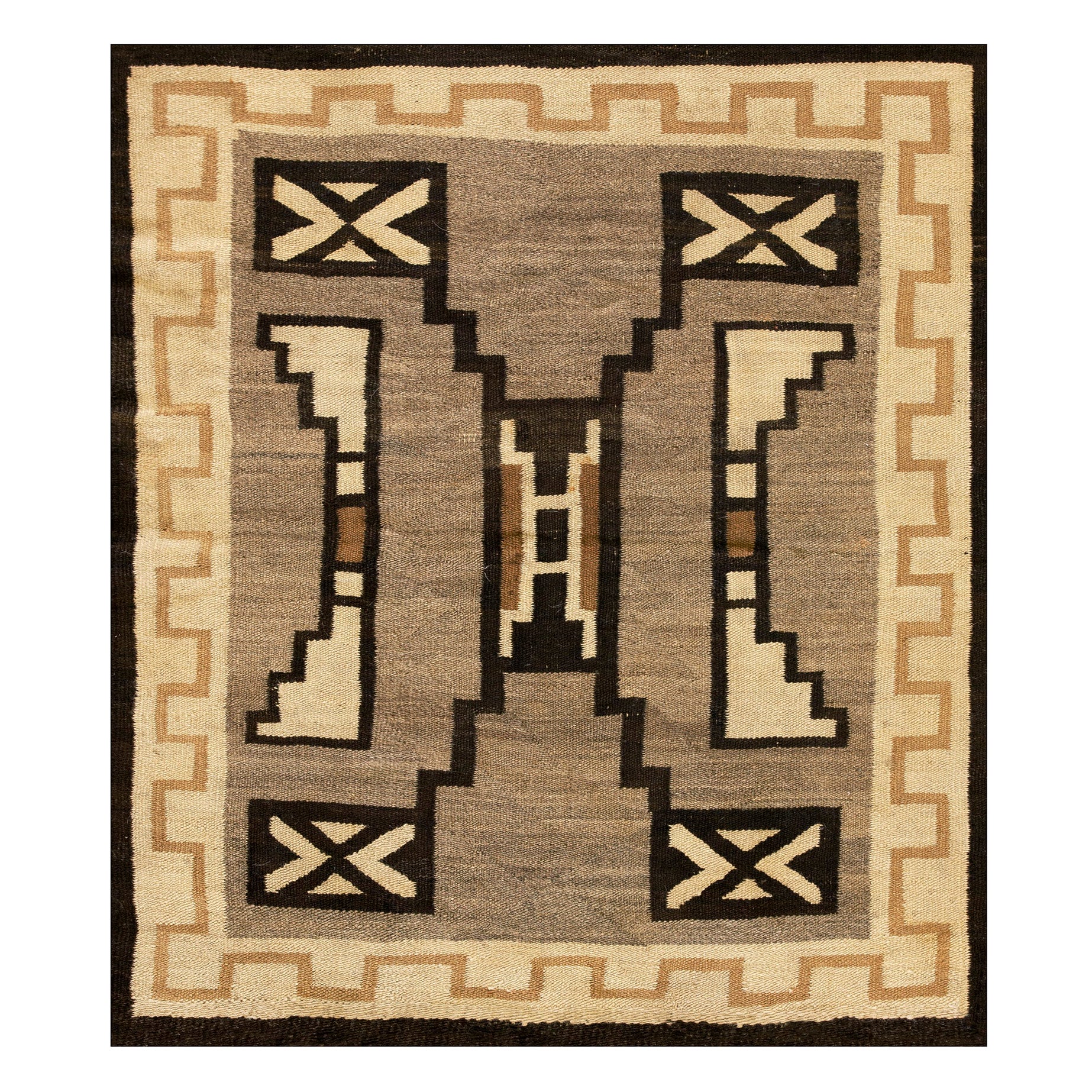 Tapis Navajo américain des années 1930 ( 3' 2'' x 3' 6'' - 97 x 107 cm)