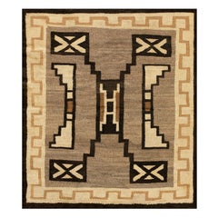 1930s American Navajo Carpet ( 3' 2'' x 3' 6'' - 97 x 107 cm )