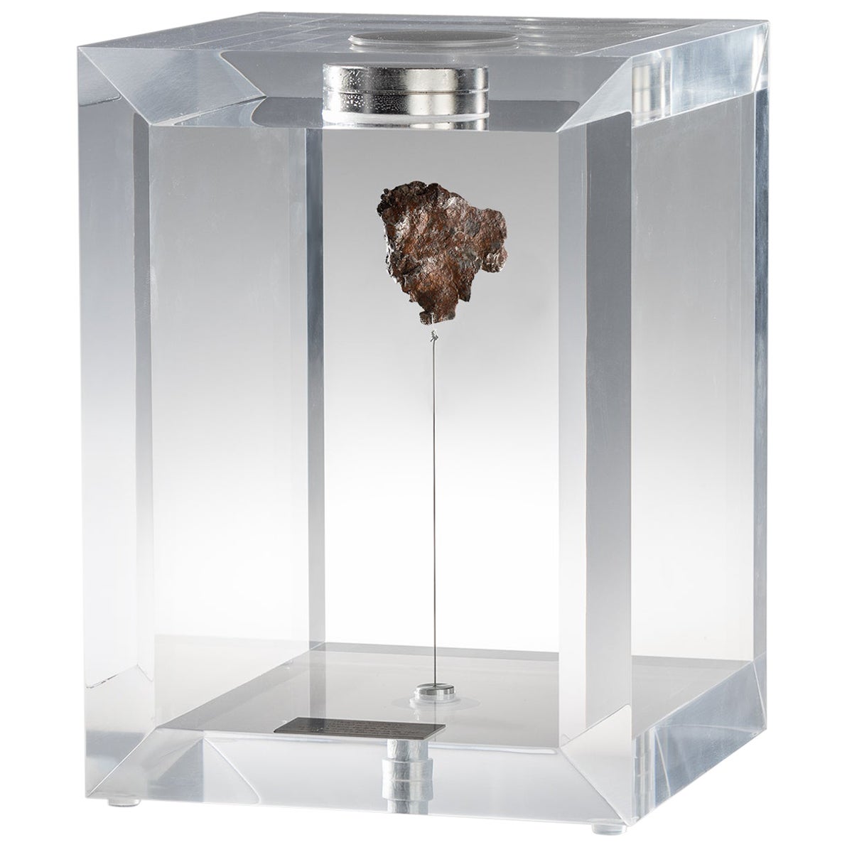 Original Design, Space Box, Russian Sikhote Alin Meteorite in Acrylic Box For Sale