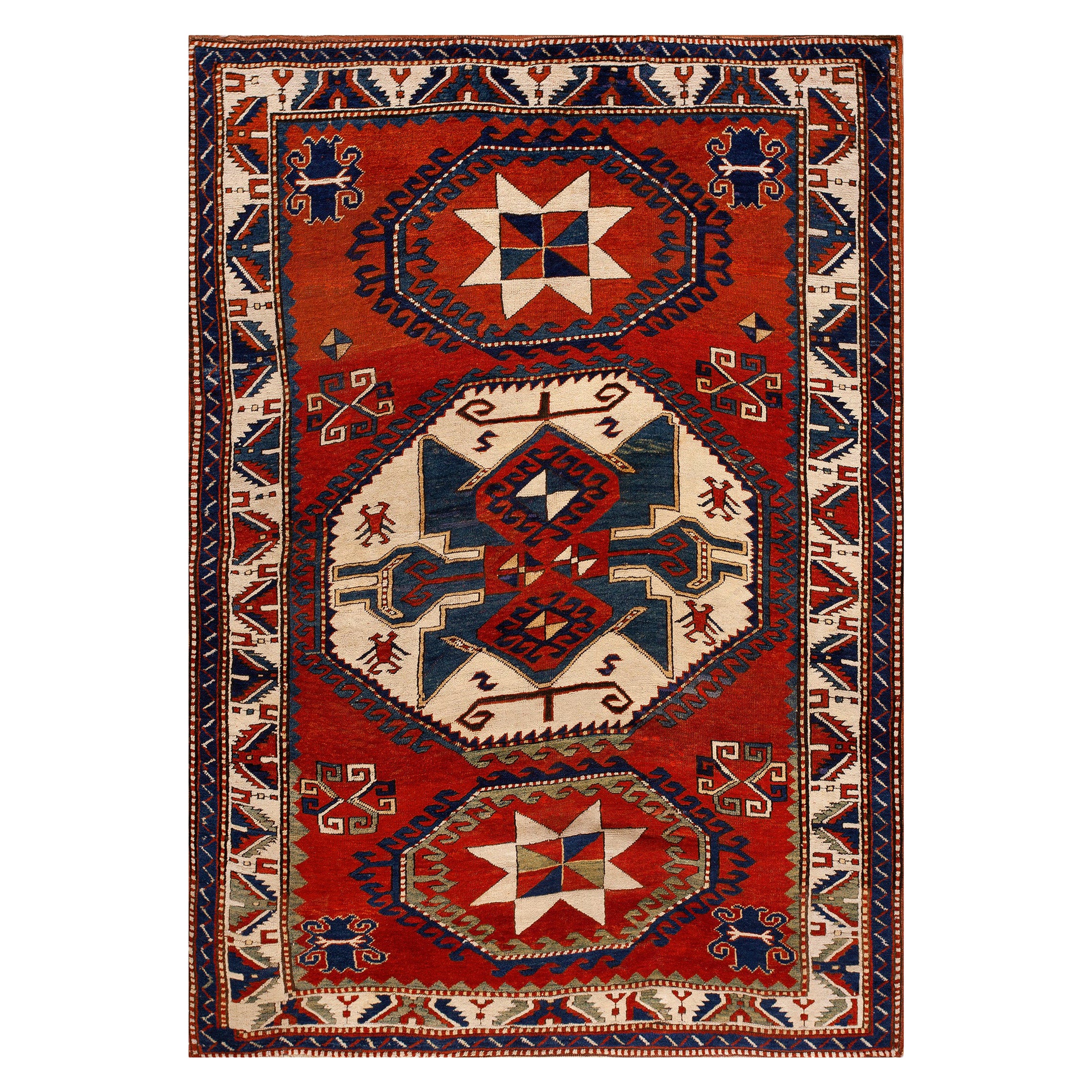 19th Century Caucasian Kazak Lori Pambak Carpet ( 5'8" x 8'5" - 172 x 256 ) For Sale