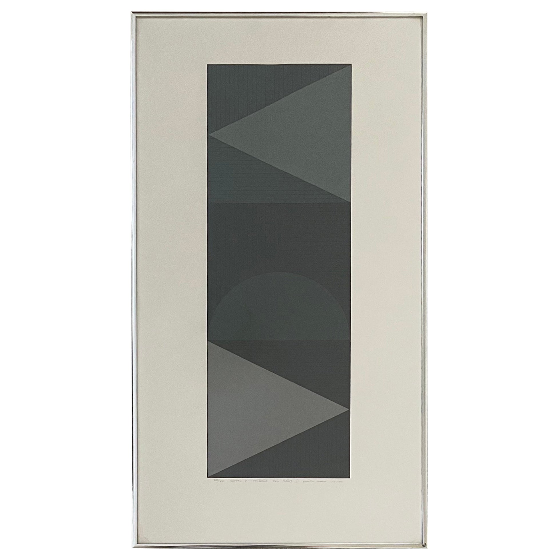 Abstrakter abstrakter Siebdruck mit dem Titel „Series 8 Vertikaler Drei-Motiv i“ von Gordon House im Angebot
