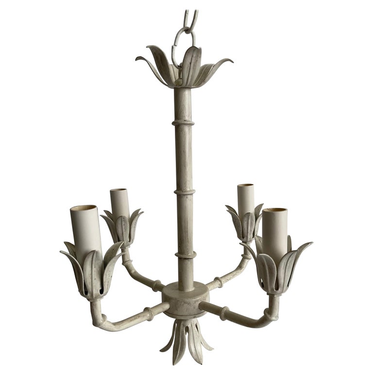 White Petite Chinoiserie Faux Bamboo Chandelier For At 1stdibs White Petite Chinoiserie Faux Bamboo, Faux Bamboo Chandelier Craigslist