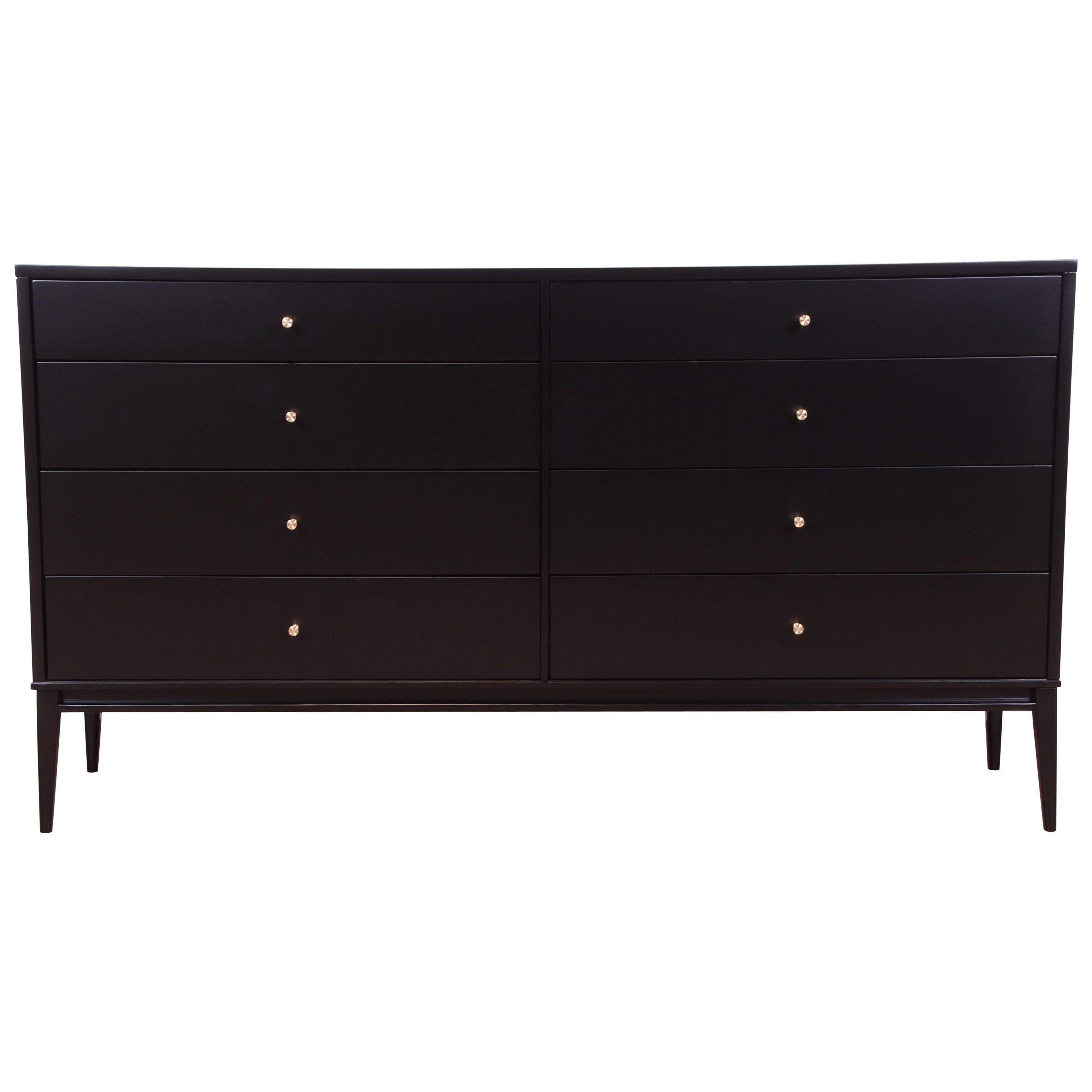 Paul McCobb Planner Group Black Lacquered Dresser or Credenza, Newly Refinished