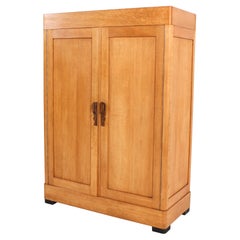 Oak Art Deco Amsterdamse School Armoire or Wardrobe, 1920s