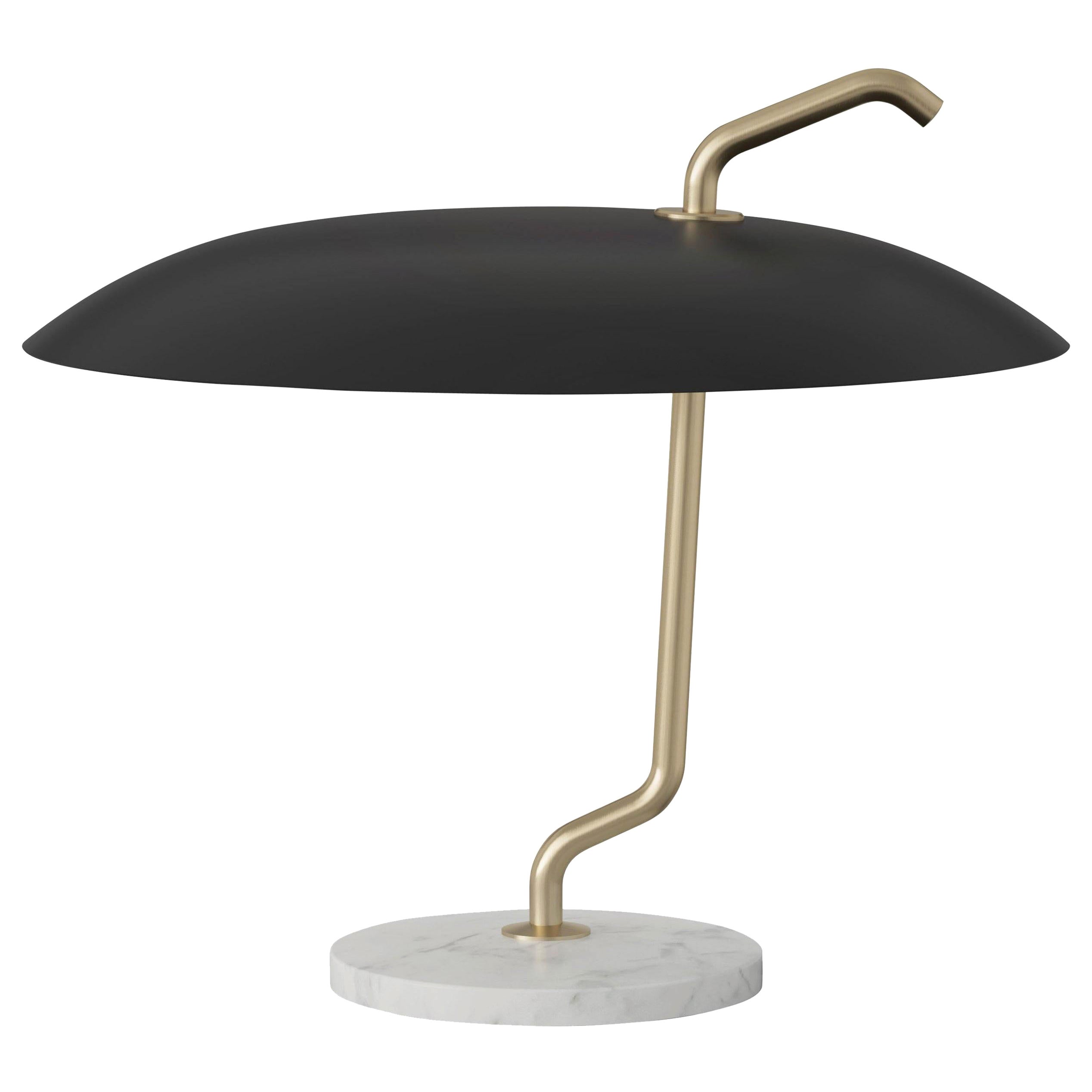 Gino Sarfatti Lamp Model 537 Brass Structure, Black Reflector by Astep