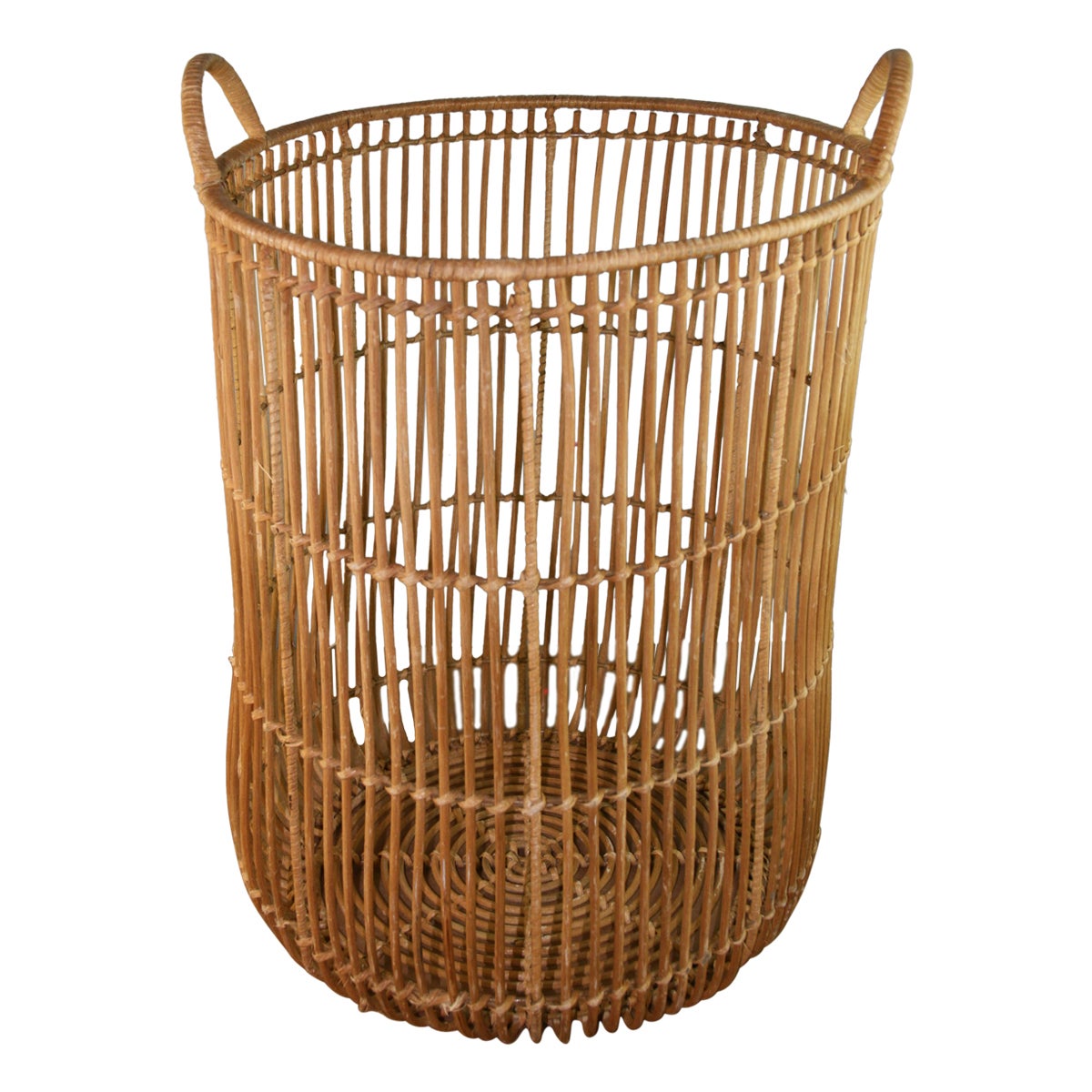 Large Vintage Wicker Basket at 1stDibs