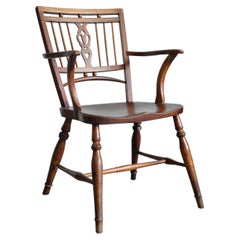 English Mendlesham Windsor Armchair, Country Chair, Fruitwood, Elm, 19th Century