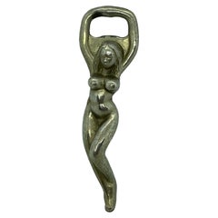 Vintage Metal Girl Bottle Opener Mid-Century Modern Metal Breweriana Barware