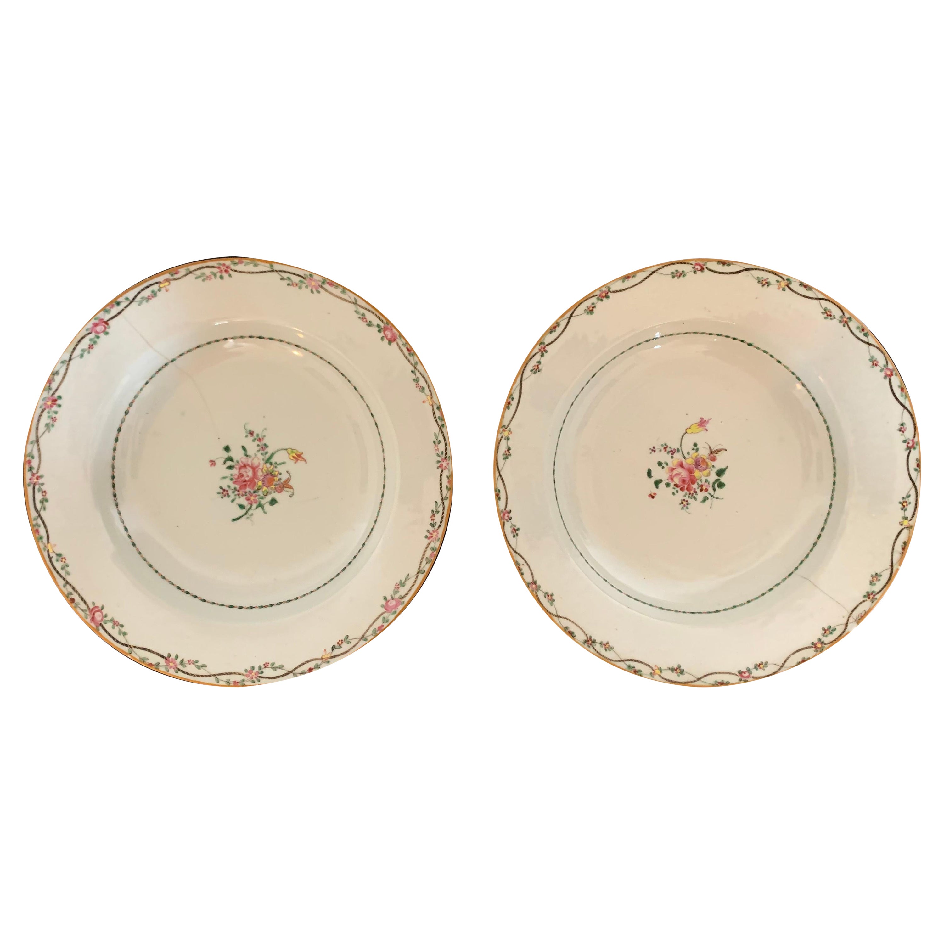 Pair of Chinese Plate India Compagny 18th Century