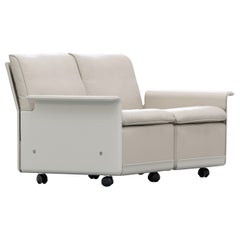Dieter Rams, Sofa RZ 620 in Cream-Coloured Leather by Vitsœ, Germany 1962
