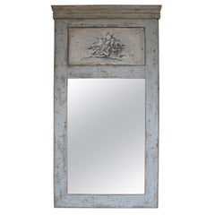 1950s Polychrome Wooden Mirror with Scenes
