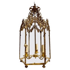 Used Gothic Gilt Bronze Hall Lantern