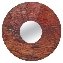 Circular Molave Wood Mirror, Phillipines, 20th Century