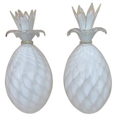 Pair of Murano Glass Pineapple Lamps by Isorivolta, Italy, 1970s