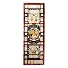 Antique Stained Glass Depicting Momus