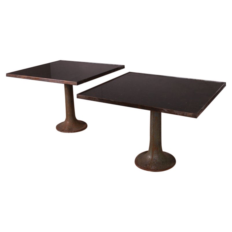Pair of Industrial Table with Granite Top