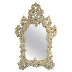 Monumental French Mirror Papier Mache Plaster Sculptural Leaf Edouard Chevalier