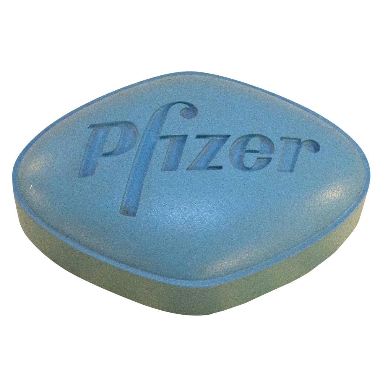 Sculpture of a Blue Viagra Pill by Mark Yurkiw