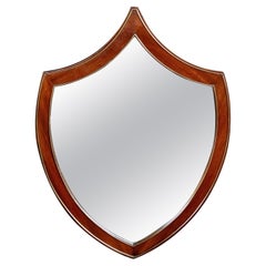 Handsome English Edwardian Mahogany Shield-Form Mirror