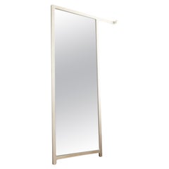 Modern  Bleached White Oak Stand Mirror with Hook by Hachi Collections