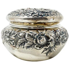 Antique American "Gorham & Co." Sterling Silver Vanity Powder Jar, circa 1900