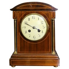 Antique Victorian Mahogany Mantel Clock