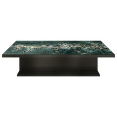 Lillian Gorbachincky Atelier KORA Dining Table With Green Crystalized Glass Top