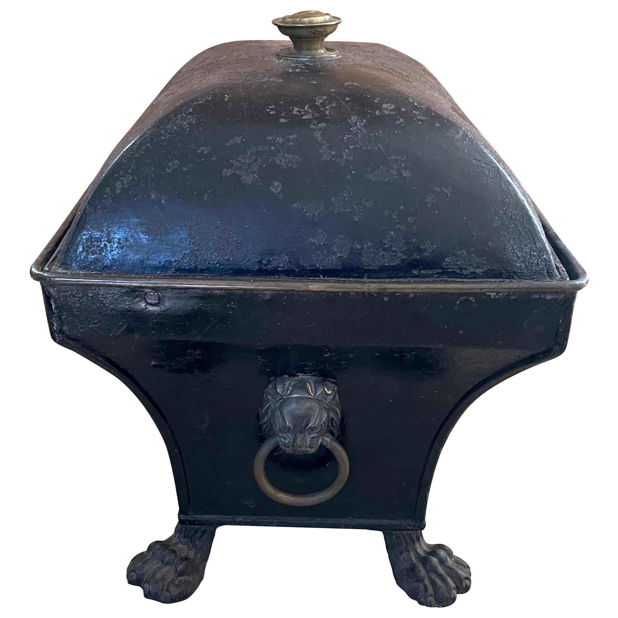 Amerikanisches Empire-Pflanzgefäß Jardiniere-Kachelschachtel aus Zinn im Angebot