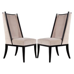 Pair of Carrocel Custom D'Barto High Back Dining Chairs