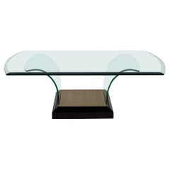 Art Deco Style Curved Glass Coffee Table