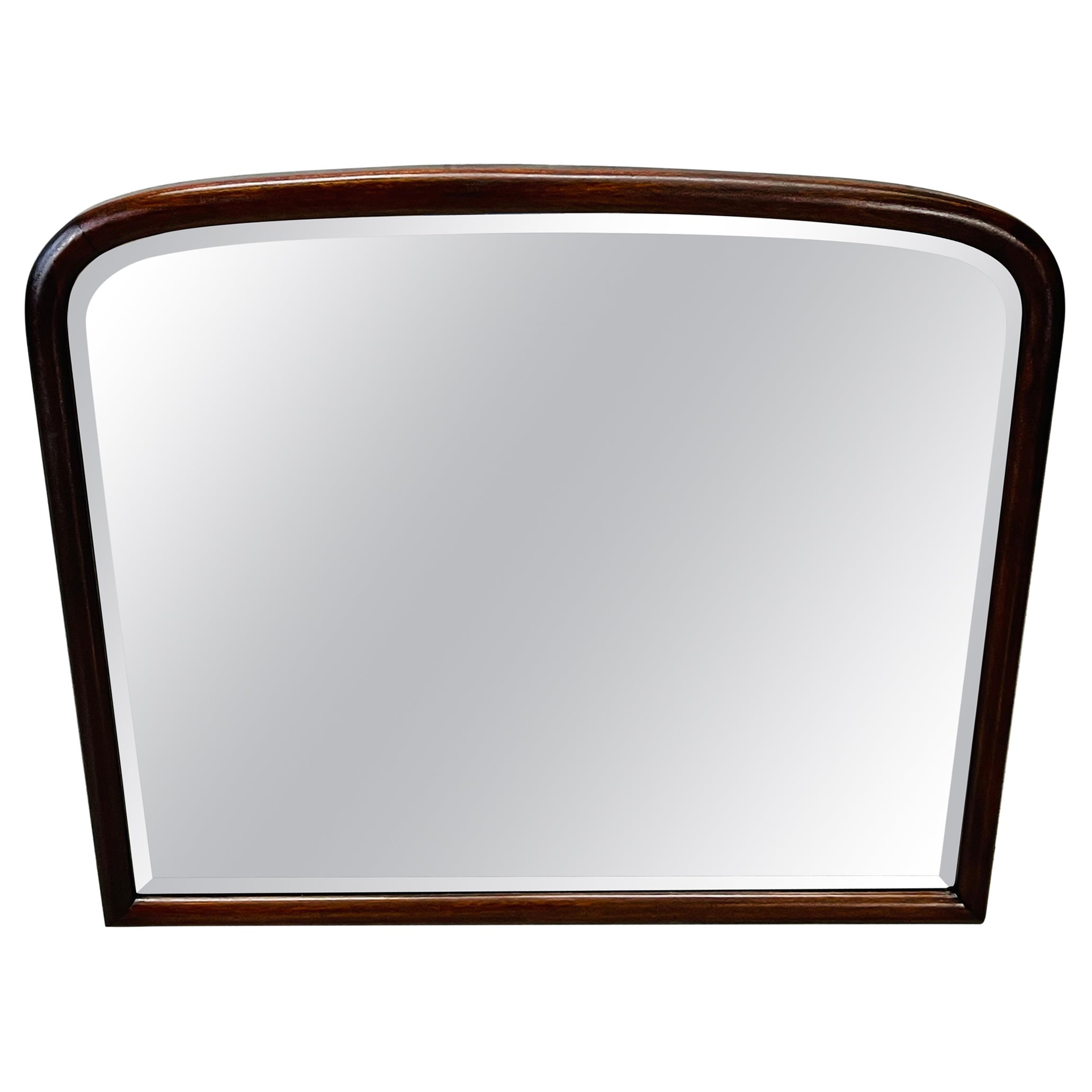 Art Deco Mahogany Beveled Wall Mirror