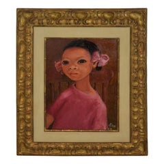 African Girl Painting, Signed