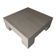Square Minimalist Travertine Coffee Table