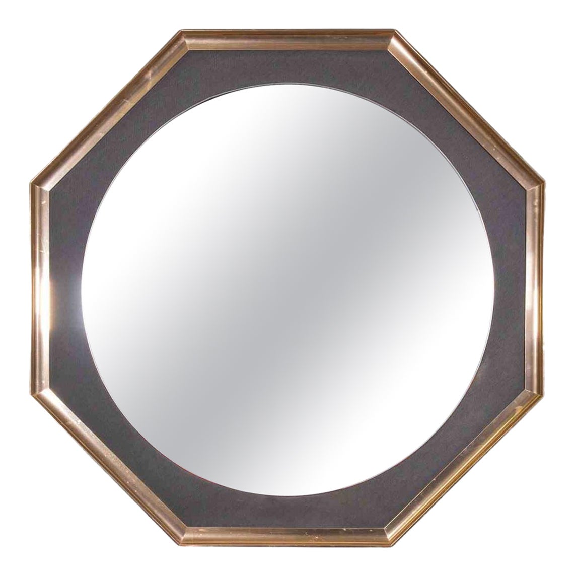 Vintage Brass Wall Mirror, Italy, 1970s