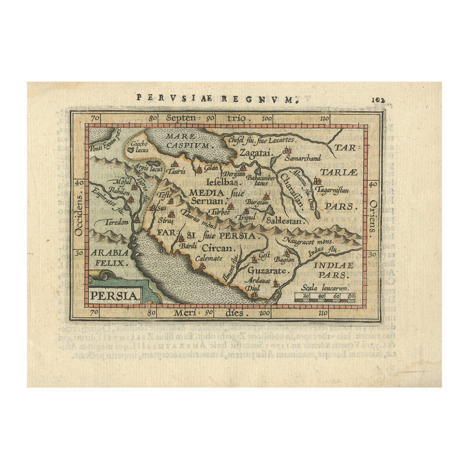 Antique Map of Persia, Georgia and Kazakhstan by Bonne, c.1780 For Sale