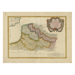 Antique Map of Picardy, Aroits and French Flanders by Bonne, c.1780
