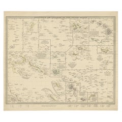 Used Map of Polynesia with Details of Many Islands, 1840