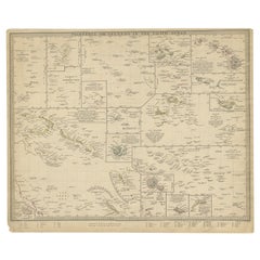 Mapa antiguo de la Polinesia por Walker, 1840