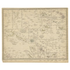 Carte ancienne de la Polynesia par Walker, 1840