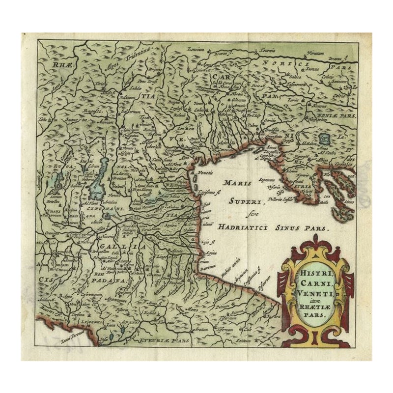 Antike Karte von Norditalien von Cluver, 1685