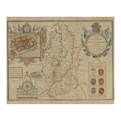 Carte ancienne du Nottinghamshire par Speed, 1676