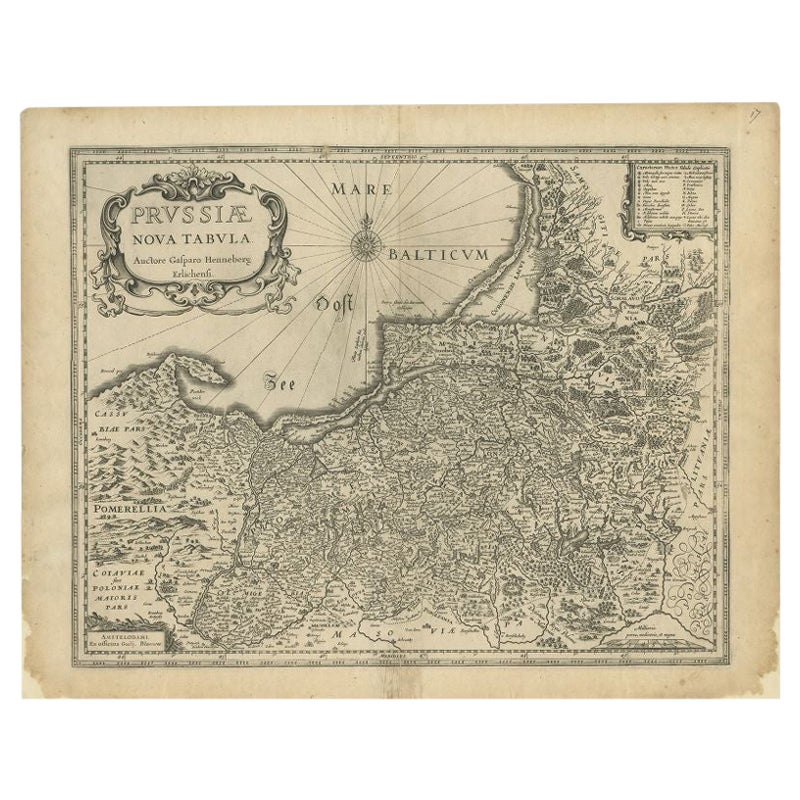 Antique Map of Prussia by Blaeu, c.1680