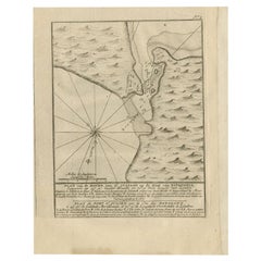 Antique Map of Puerto San Julian in Patagonia, 1749